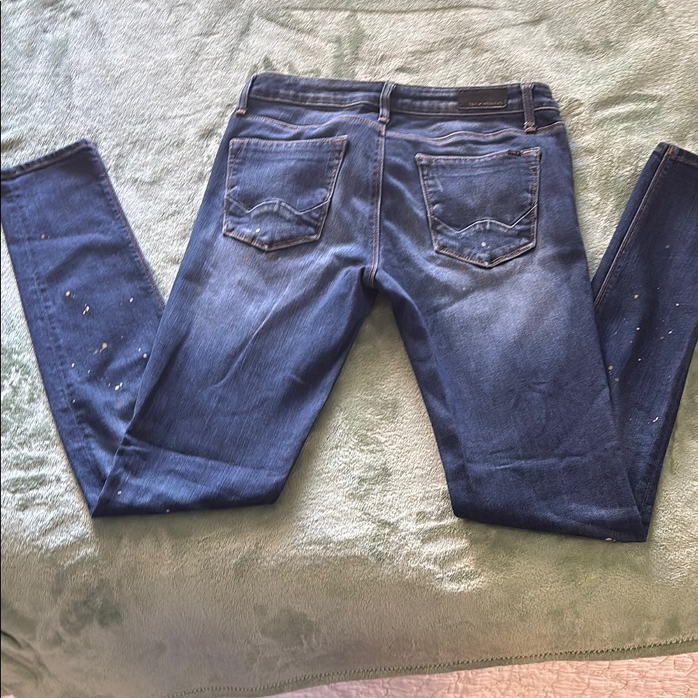 Cult of Individuality Blue Skinny Jeans with Subtle Fading